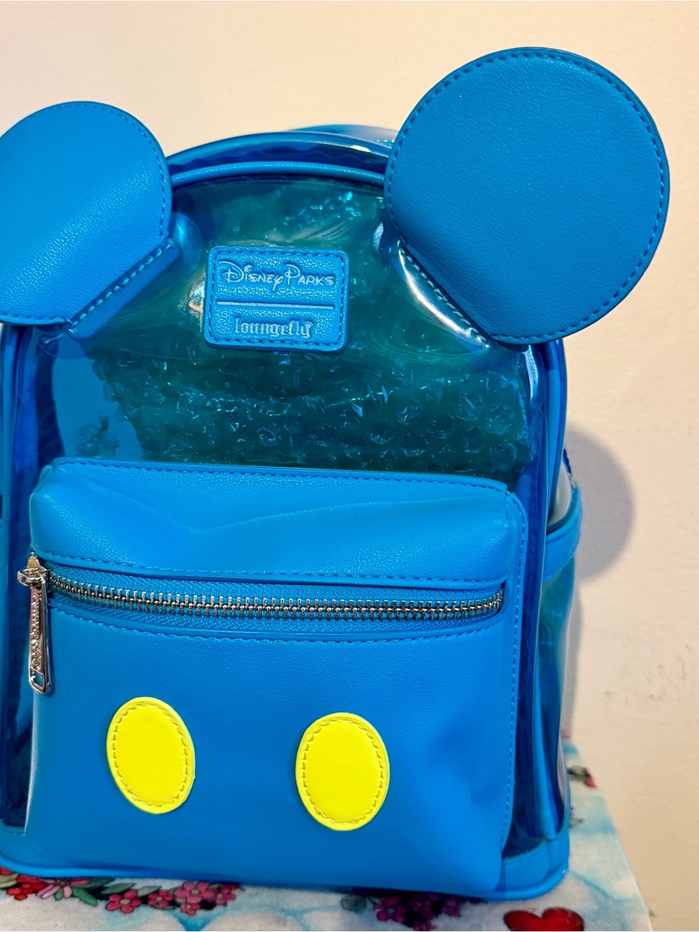 Disney Parks Loungefly Neon Blue Clear Backpack Walt Disney World Mickey Bag - Picture 3 of 8